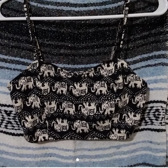 Black and white detailed elephant bralette - Picture 1 of 3